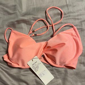 NWT Pink/Peach bikini top size L *185